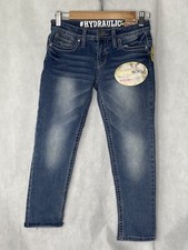 Hydraulic Girls Dark Was Jeans Boyfriend Slim Fit Roll Cuff Size 10