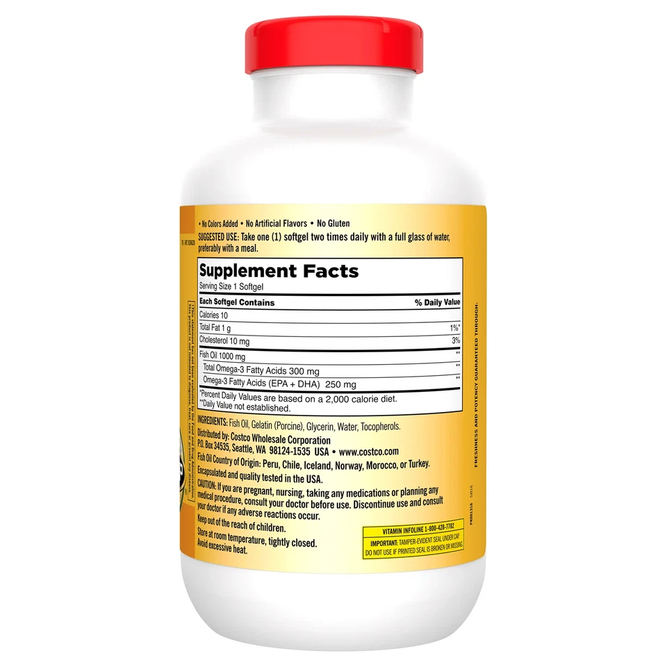 Aceite de pescado Kirkland Signature 1000 mg., 400 cápsulas blandas Foto 3 de 4