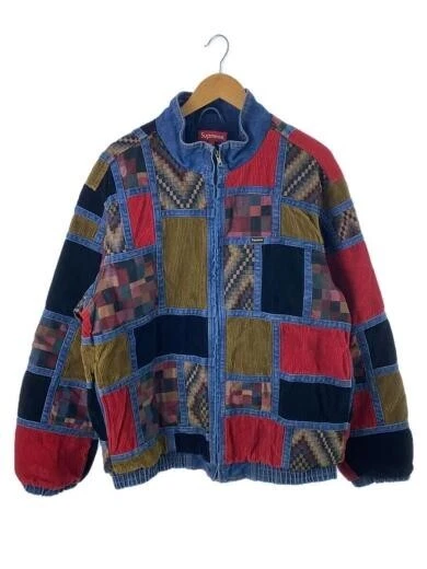 VESTE EN JEAN PATCHWORK VELOURS CÔTELÉ SUPRÊME BLEU DÉLAVÉ TAILLE XL