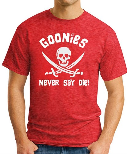 GOONIES NEVER SAY DIE T-SHIRT > Goonies Fun Slogan Novelty Geek Nerd Men's Top - Picture 16 of 22