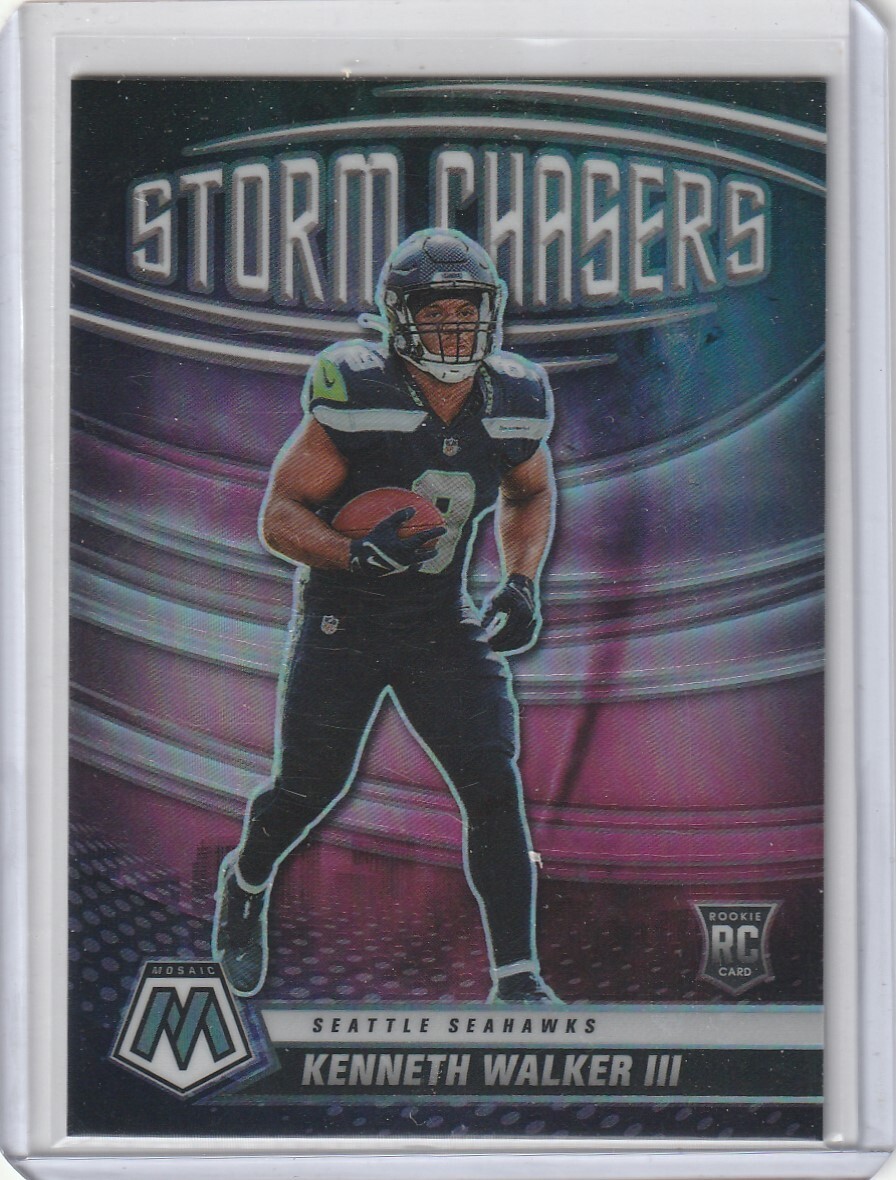 Kenneth Walker III 2022 Mosaic STORM CHASERS SILVER PRIZM  Case Hit SP RC