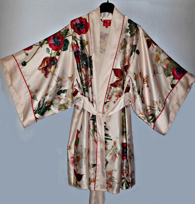 B by Ted Baker Opulent Bloom Floral Kimono Dressing Gown Robe 8/10 UK