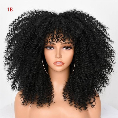 Afro Hair Women 16''Short Curly Synthetic Mixed Wigs Blonde Kinky Natural Wig - Picture 11 of 19