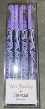 VERA BRADLEY GEL PEN SET Deep Night Paisley SET 4. New In Box.  Assorted Colors