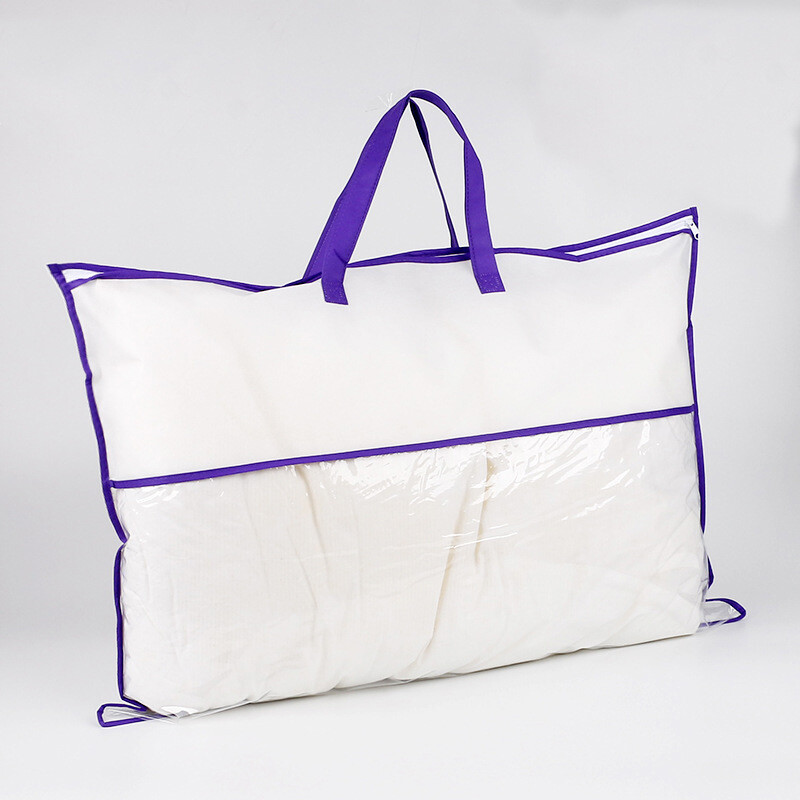 Pillow Storage Bag Non Woven Tote Zipper Clear Bags Home Organizer Saving  Space