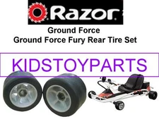 REAR WHEELS Razor Ground Force Drifter FURY Scooter Set of 2 *HARD PLASTIC Tires