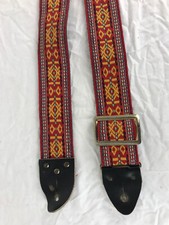 c. 1970 Guitar Strap. Fabric Weave. Vintage