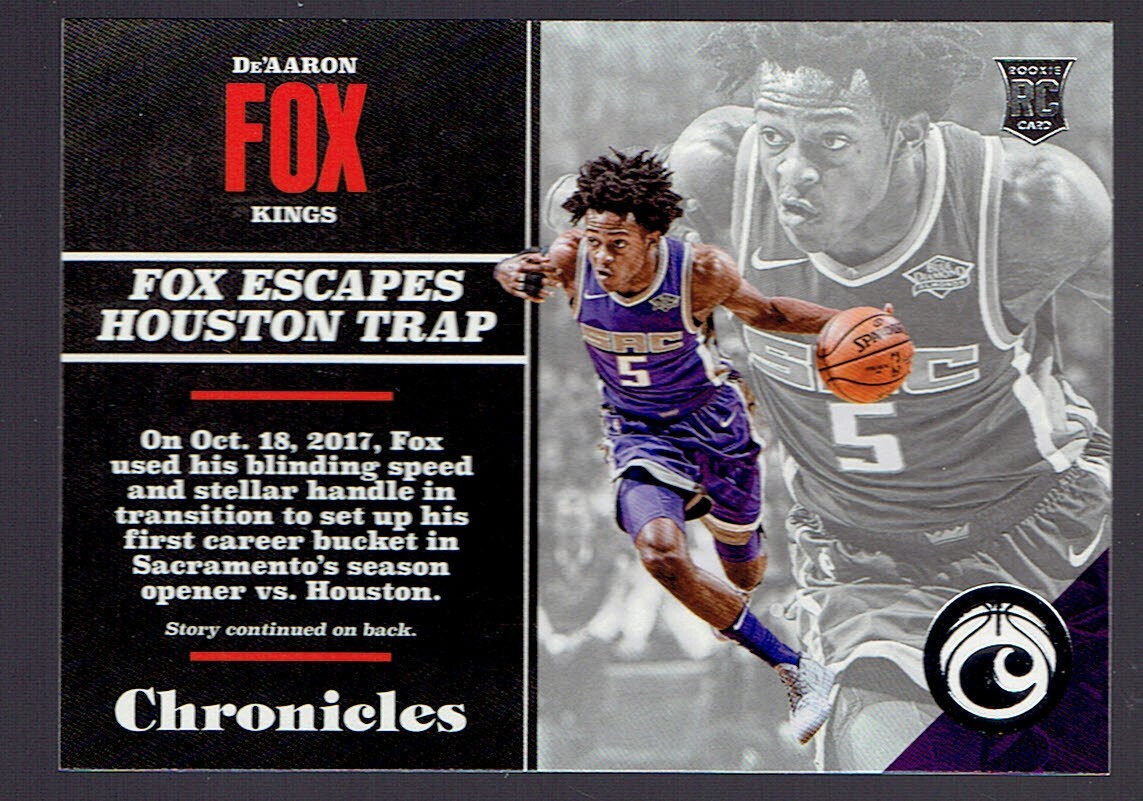 2017-18 Panini Chronicles De'Aaron Fox #107 Rookie RC Basketball Card