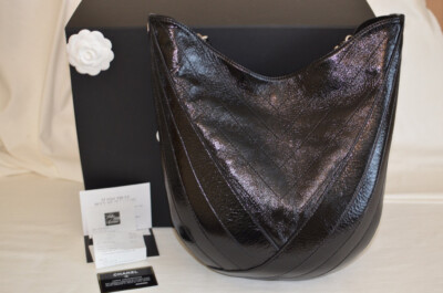 Chanel Droplet Hobo Shoulder Handbag Black with Silver Hardware | eBay