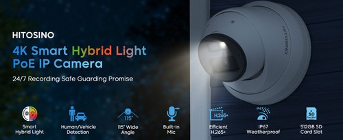 Microfono leggero ibrido intelligente compatibile Hikvision 8 megapixel fotocamera IP 4K ColorVu compatibile con luce PoE esterno - Foto 12 di 20
