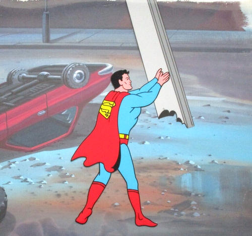 SUPERMAN Aquaman Hour 1967 DC COMIC BOOK steel Filmation ORIGINAL PRODUCTION CEL