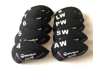 10PCS-Golf-Iron-Covers-for-Taylormade-M4-Club-Headcovers-Caps-4-LW-Black-amp-Black