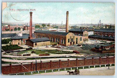 Kiel Schleswig-Holstein Germany Postcard Kaiserliche Werft 1912 Posted Antique