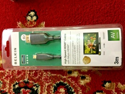 Belkin(3m)High Speed Gold Plated HDMI Cable with Micro HDMI  