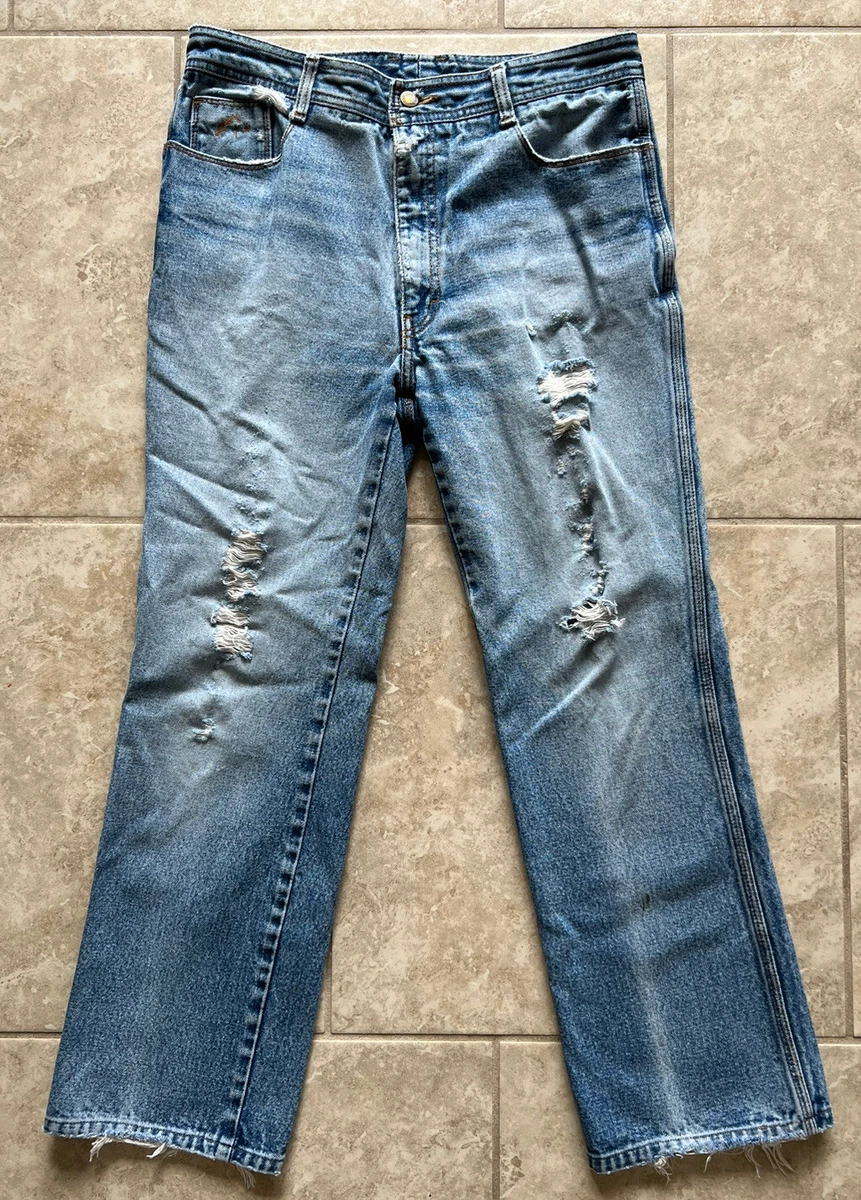 Vintage 80 s Jordache Horse Head Jeans Men s 34 Light Wash Distressed Faded