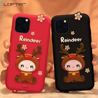 LOFTER Cute Deer Cartoon Silicon Full Cover Case iPhone X/XS/XR/XSM/11/11P/11PM
