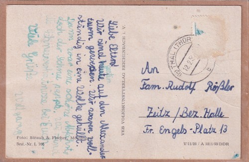 Ansichtskarte Bad Thal im Thüringer Wald - Ortsansicht/Stadtansicht - 1954 - s/w - Picture 2 of 2