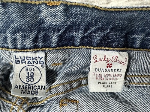 Lucky Brand Jeans Womens 10/30 Flare Dungarees Red Tag - Picture 4 of 9