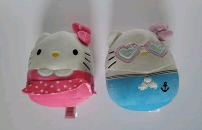 Sanrio Squishmallows 2022 Hello Kitty Pair Lot of 2 Plush 7'' Sailor & Pink Dress