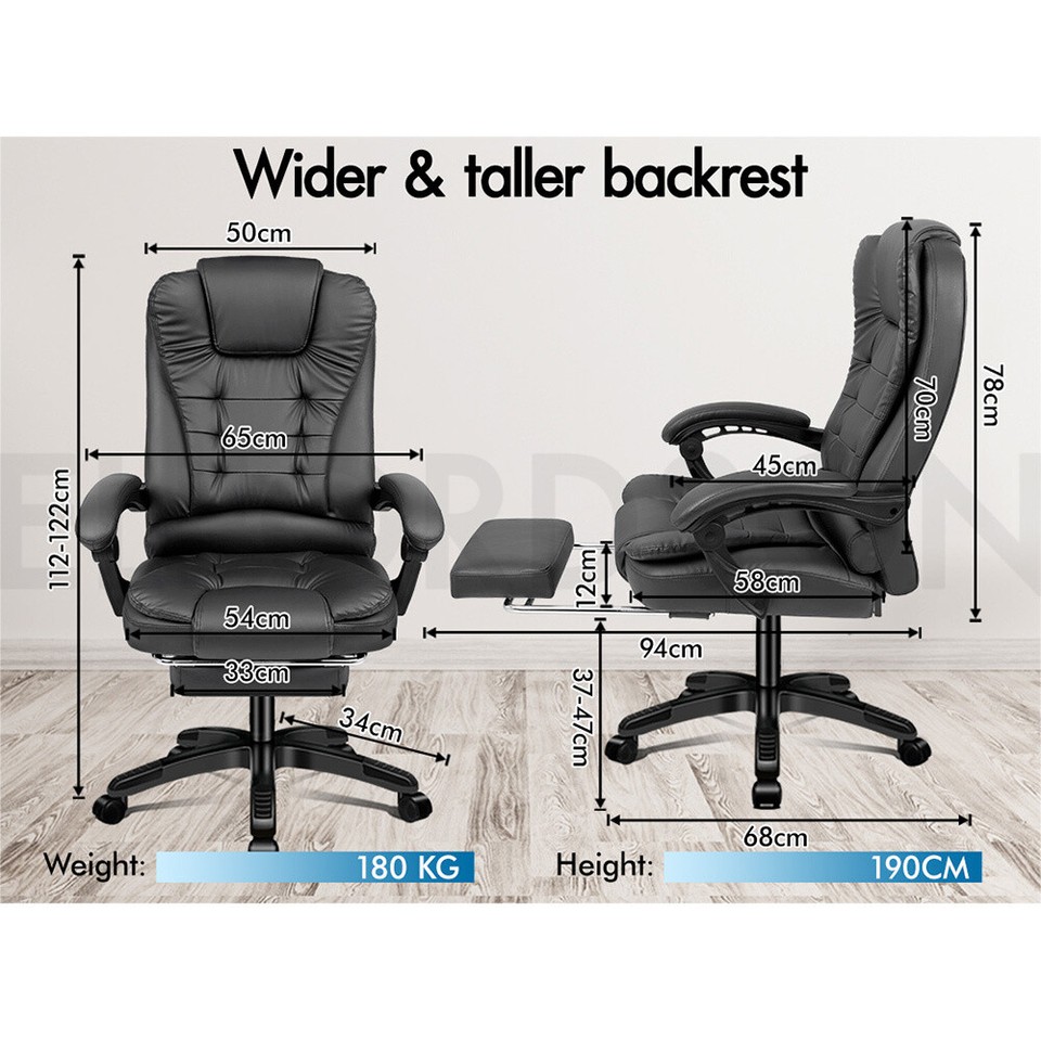 ELFORDSON Massage Office Chair Heated Executive Computer Seat Gaming