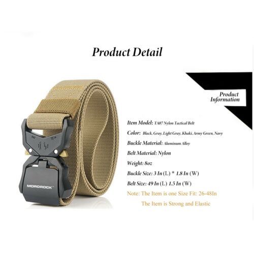 2022 Adjustable Alloy Buckle Military Tactical Belt Nylon Rigger Waistband Belt - Picture 2 of 14