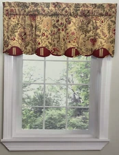 WAVERLY VALANCE IMPERIAL DRESS JACQULINE ROD POCKET VALANCE 52 X 18" ANTIQUE NEW