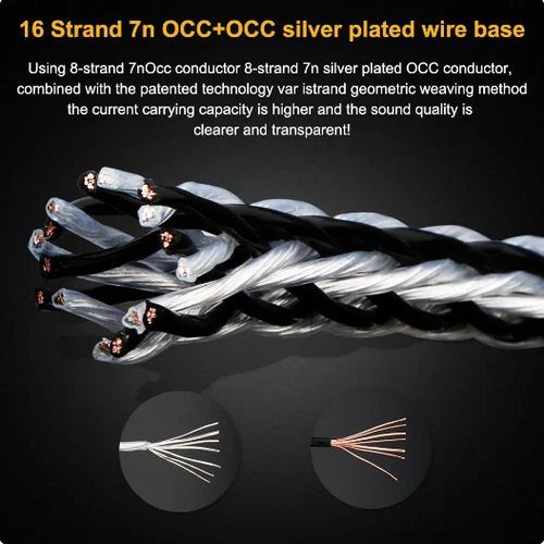 Pair Hi-end 7N OCC XLR Balanced Audio Cable Carbon Fiber Connectors Signal Wires - Picture 6 of 13