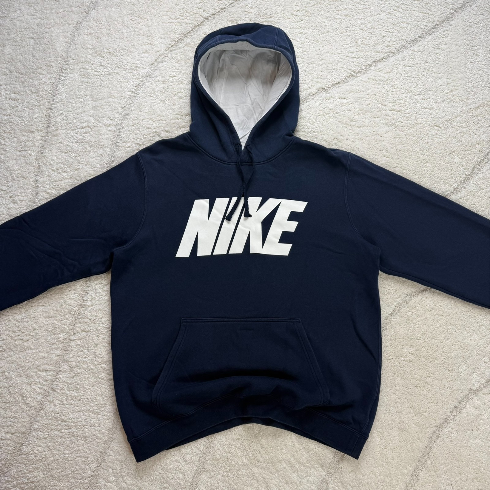 Vintage Nike 2000s Navy Large Hoodie & Medium Sweatpants Joggers Set Tracksuit image 3
