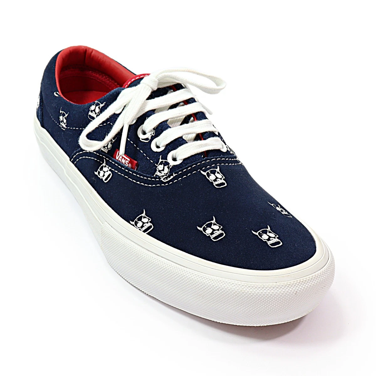 Vans~Men\'s 10~ Era Pro Kader Sylla Canvas Skull Logo Navy/Red White Sneakers NEW VANS Era Pro Kader Sylla Suede Navy Blue White Skull Women main image 2