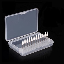 12 Pcs Dental White Stones Polishing Point FG Bur Aluminum Oxide Cone Abrasion