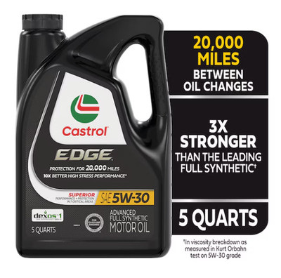 Castrol EDGE 5W-30 Full Synthetic Motor Oil 1 Qt Advanced Engine Performance