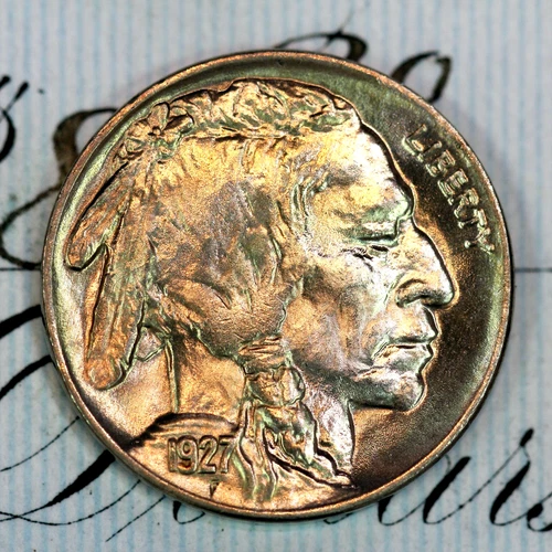 * 1927-P * PRISTINE+ GEM BU MS BUFFALO NICKEL * FROM ORIGINAL COLLECTION
