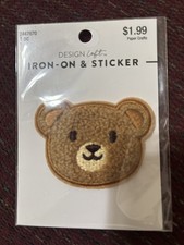 Brown Teddy Bear Head Embroidered Iron On Patch