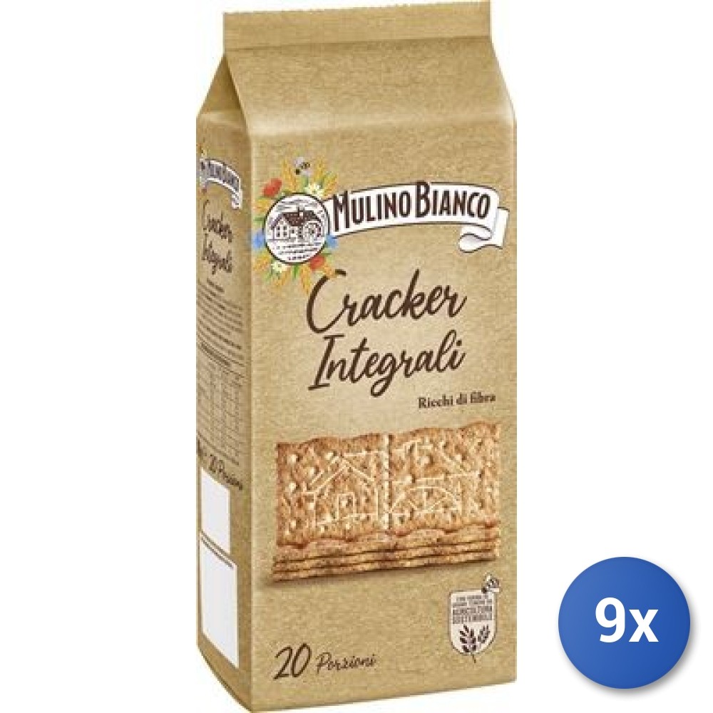 9X Multipack Whole Wheat Crackers Mulino Bianco 500G