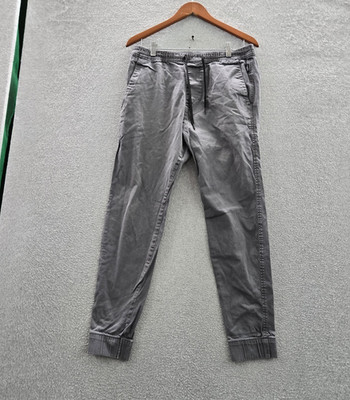 Hollister Men Pants M Gray Skinny Jogger Twill Stretch Drawstring 29'' Inseam