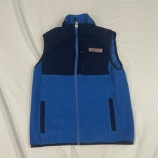 VINEYARD VINES Sweater Vest Sleeveless Full Zip Up Boys Youth Small Blue