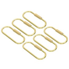 Brass Key Ring, 6pcs Gold Brass Screw Lock Clip Keychain Holder for Home Keys