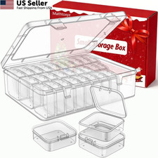 Mathtoxyz Bead Organizer Box, 30Pcs Small Beads Organizers Clear - 1P,