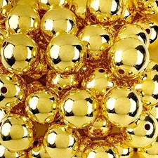 50 Gold Acrylic Craft Beads 20mm with 2.6mm Hole for Jewelry Making