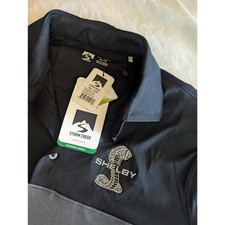 Nwt Storm Creek Shelby Cobra Mens Polo Shirt Medium Black Gray Golf