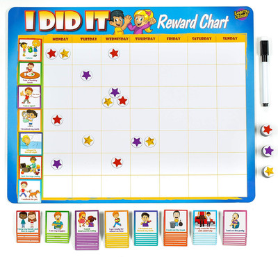 Kids Responsibility Chart Magnetic Board, 63 Chores, Potty Train Tasks, Multiple