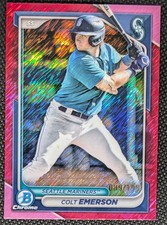 2024 Bowman Chrome Colt Emerson Fuchsia Shimmer Refractor /199 Mariners Prospect