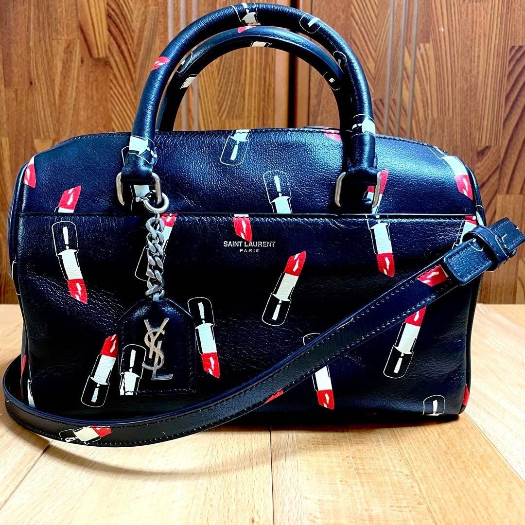 Borsone SAINT LAURENT PARIS modello rossetto bambino donna nero dal Giappone