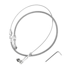 24" Throttle Cable Kit, Stainless Steel Braided Throttle Control Cable Line