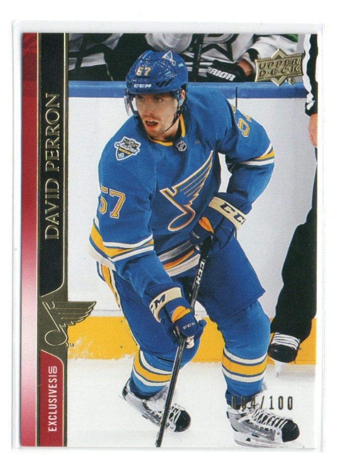 2020-21 UPPER DECK Exclusives #/100 DAVID PERRON ST. LOUIS BLUES #155