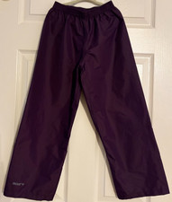 Mountain Warehouse Pakka Kids Waterproof Rain Pants, Purple Size 7  8 Yrs Used