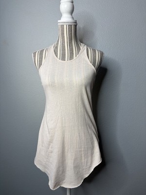 Frank & Eileen Tee Lab Cream Neutral racerback tank 100% cotton SMALL RAW HEM