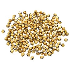100pcs 8mm Bicone Glass Crystal Beads, Faceted Beads Gold Tone