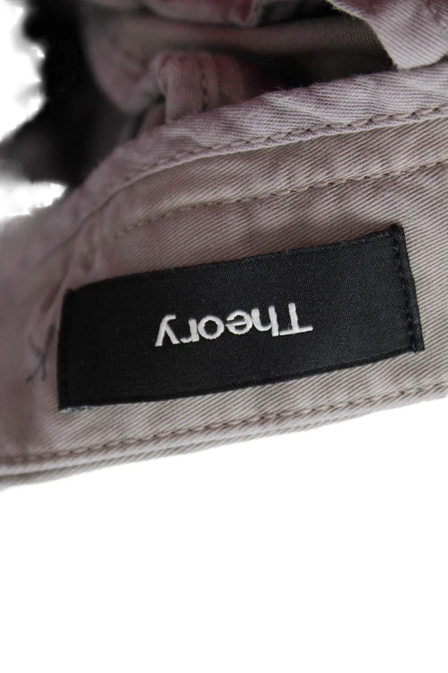 Pantalones Cortos de Vestido Theory Para Hombre Planos Frontales Cierre con Botones Bolsillos Gris Talla 30 Foto 4 de 4