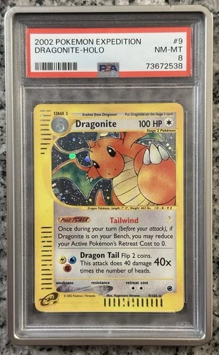 Pokemon Dragonite Holo Expedition 2002 PSA 8